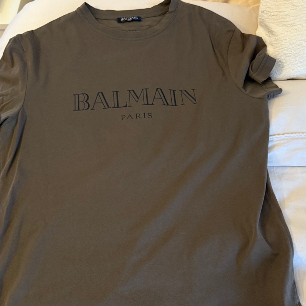 Balmain Men's Olive T-Shirt